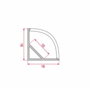 Pro 6 aluminium LED strip hoek-profiel rond opbouw 2000mm - Afbeelding 2
