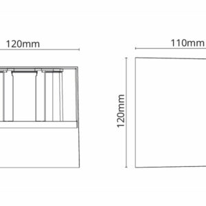 Artes LED opbouw up & downlight technische tekening
