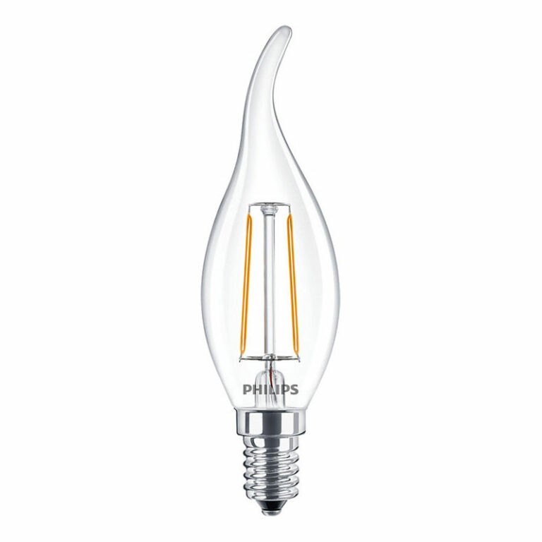 Philips LED kaars lamp bended tip E14 helder