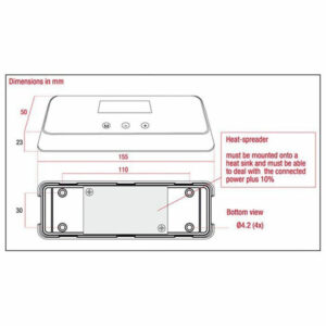 Linear Drive DC 4x6A 12-24Vdc LIN720D3 Dali DMX 4 kanalen technische tekening
