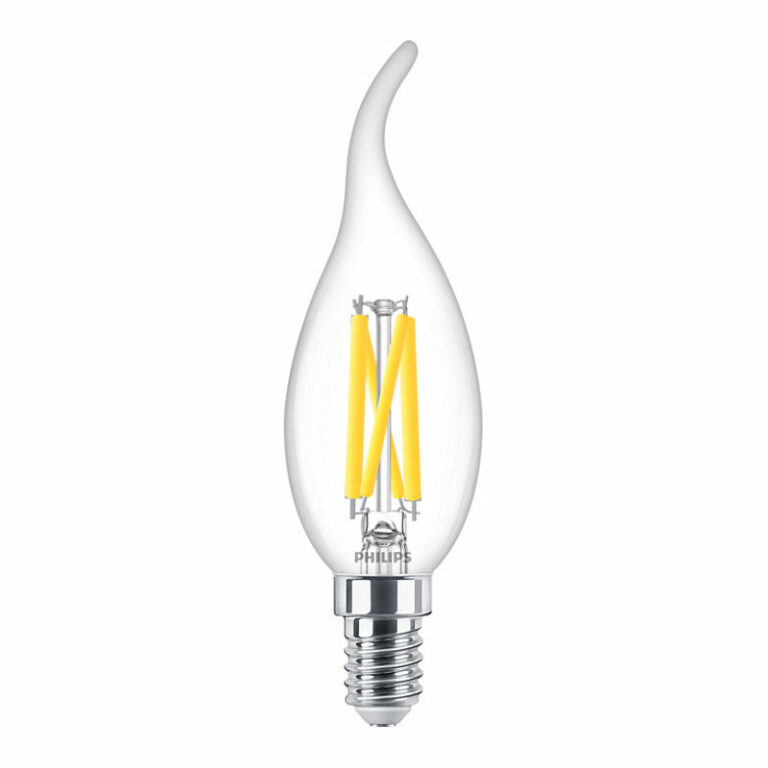 Philips LED kaars lamp bended tip E14 helder