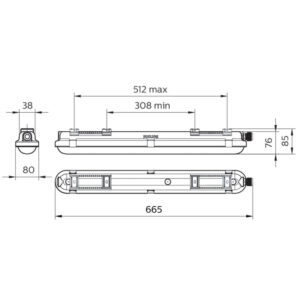 Philips LED montagebalk waterdicht Coreline WT120C G2 15W 1900lm 4000K IP65 60cm - Afbeelding 3