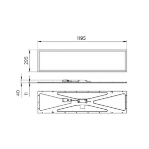Philips LED paneel Coreline RC132V 120x30cm technische tekening