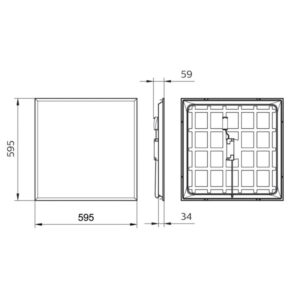 Philips LED paneel Ledinaire RC065B technische tekening