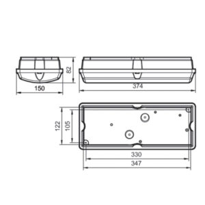 Philips LED portiek opbouw Ledinaire WL055V 65 technische tekening