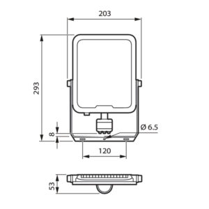 Philips LED sensor floodlight Ledinaire BVP164 70W 7700lm 3000K IP65 - symmetrisch - Afbeelding 2