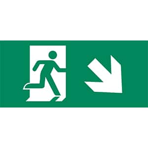 Noodverlichting Pictogram rechts onder