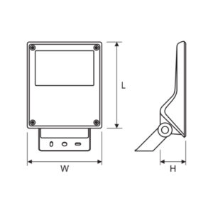 Powerlug mini LED floodlight technische tekening