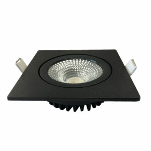 Thin square LED inbouwspot 5W 450lm 2700K 60° ø75 zwart dimbaar