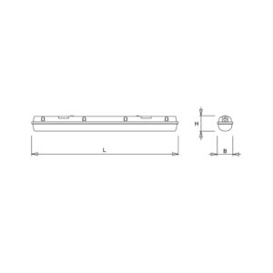Norton WDO-SV LED montagebalk waterdicht technische tekening