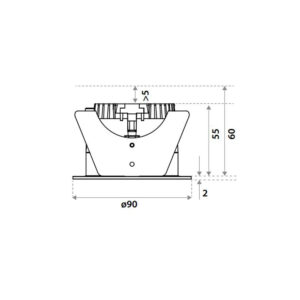 SensorLinea LED spot bewegingssensor technische tekening