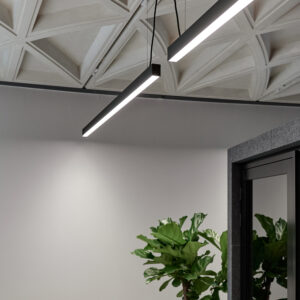 Plane LED pendel armatuur hanglamp microprisma zwart