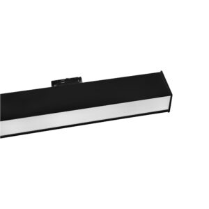 Plane direct microprisma LED 3-fase rail zwart