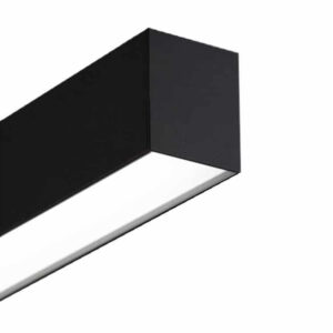 Plane direct microprisma LED 3-fase rail zwart zijaanzicht