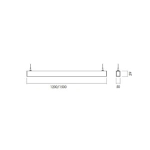 Plane direct microprisma LED pendel technische tekening