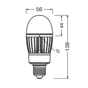 Ledvance HQL LED P 14,5W vervangt 50W E27 technische tekening