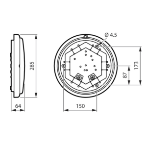 Philips LED opbouw Ledinaire WL070V technische tekening