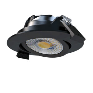 Meba LED inbouwspot rond kantelbaar 6W 2700-4000K 60° IP65 ø68 zwart - dimbaar