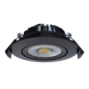 Meba LED inbouwspot rond kantelbaar zwart klemveren