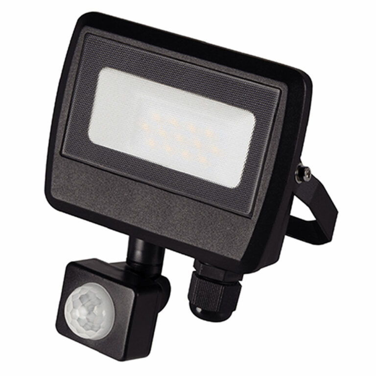 Kos LED floodlight 10W 800lm 4000K 120° IP65 zwart - Bewegingssensor
