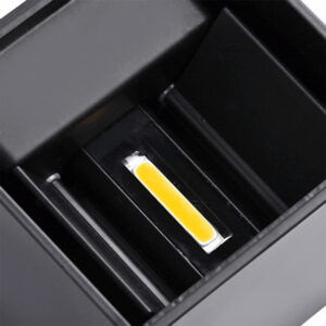 Cube LED opbouw up/down 2x3W 540lm 2700K IP65 zwart - fase dimbaar