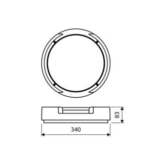 Prolumia Rockdisc III LED opbouw technische tekening