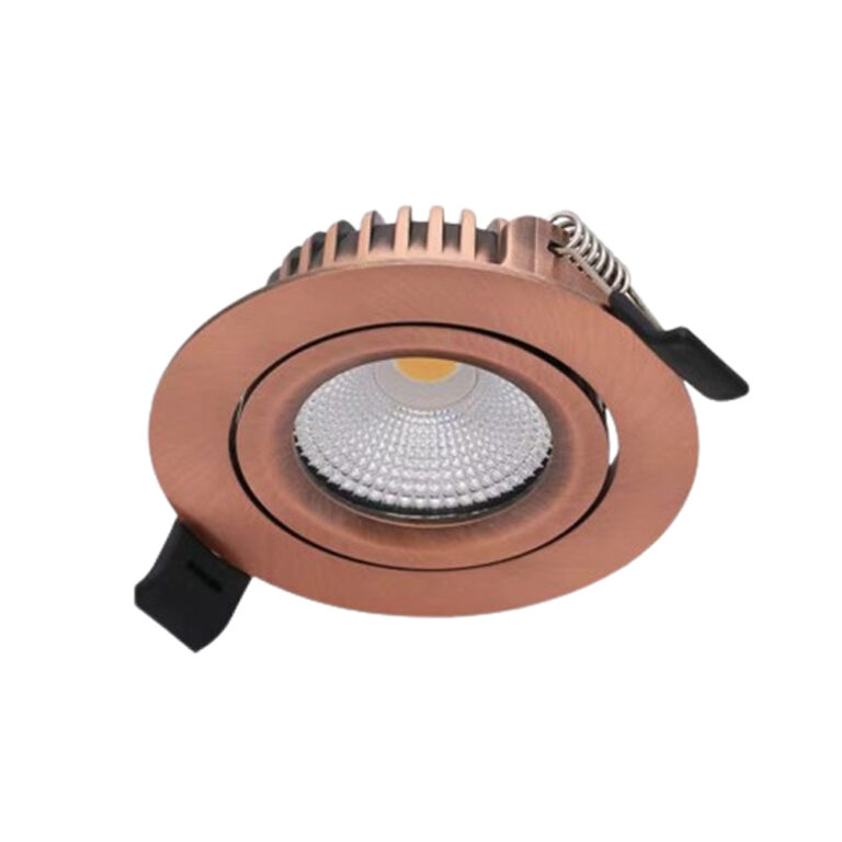 Slim LED inbouwspot rond kantelbaar 5W 450lm 2700K 60° ø75 koper - dimbaar