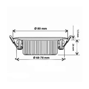 Slim LED inbouwspot rond kantelbaar 5W 450lm 3000K 60° ø75 koper - dimbaar - Afbeelding 2