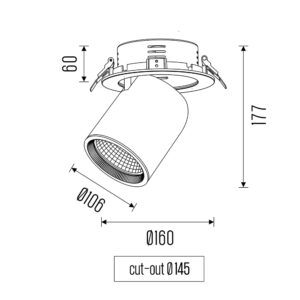 Edda LED spot 9.5W 1050lm 3000K CRI90 30° ø145mm wit - Afbeelding 2