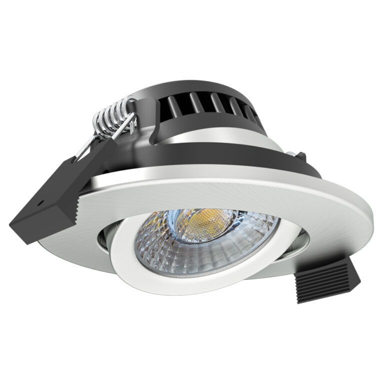 Meba LED inbouwspot 5/7W 2700K/2850K/3000K 38° IP65 ø70mm chroom geschuurd - dimbaar