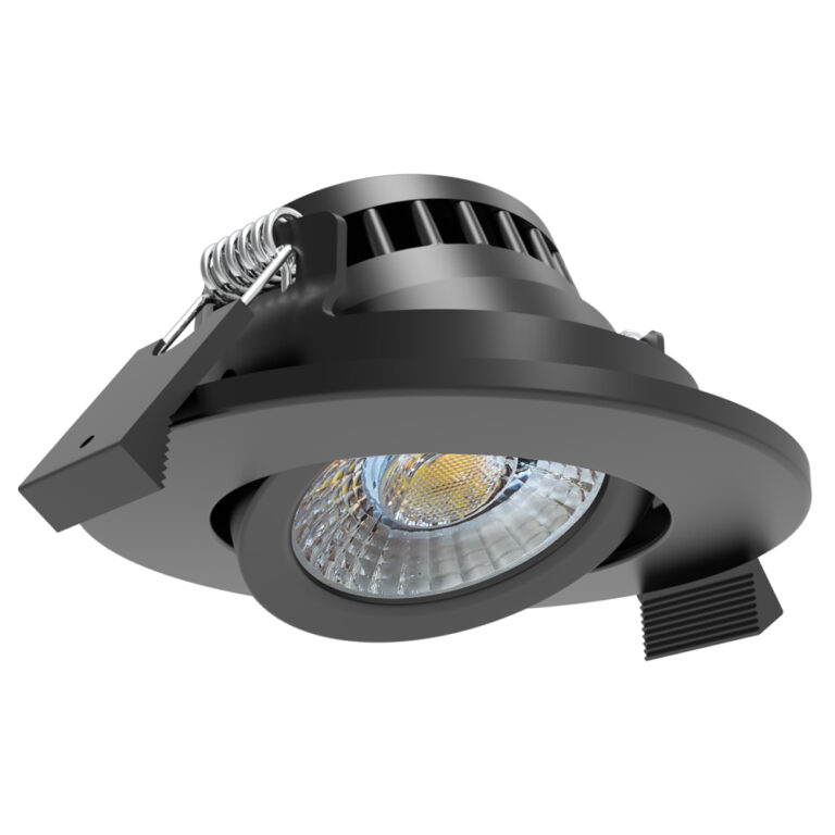 Meba LED inbouwspot 5/7W 2700K/2850K/3000K 38° IP65 ø70mm zwart - dimbaar