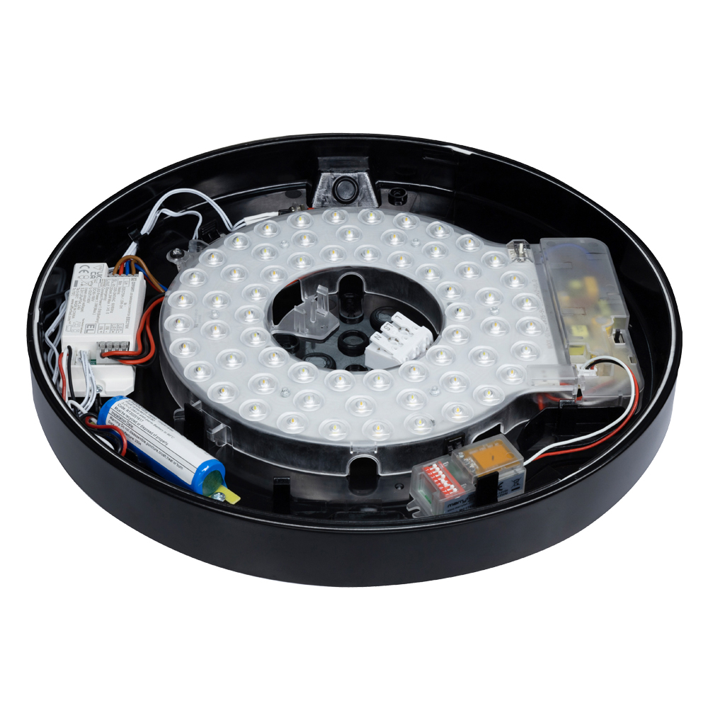 Meba Pro LED opbouw 8/12/15W 720-1350lm 3000/4000/6000K ø360mm IP54 zwart - multisensor + nood - Afbeelding 2
