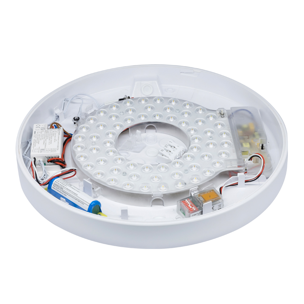 Meba Pro LED opbouw 8/12/15W 800-1500lm 3000/4000/6000K ø360mm IP54 wit - multisensor + nood - Afbeelding 2