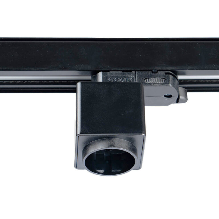Stopcontact 3 fase railadapter zwart