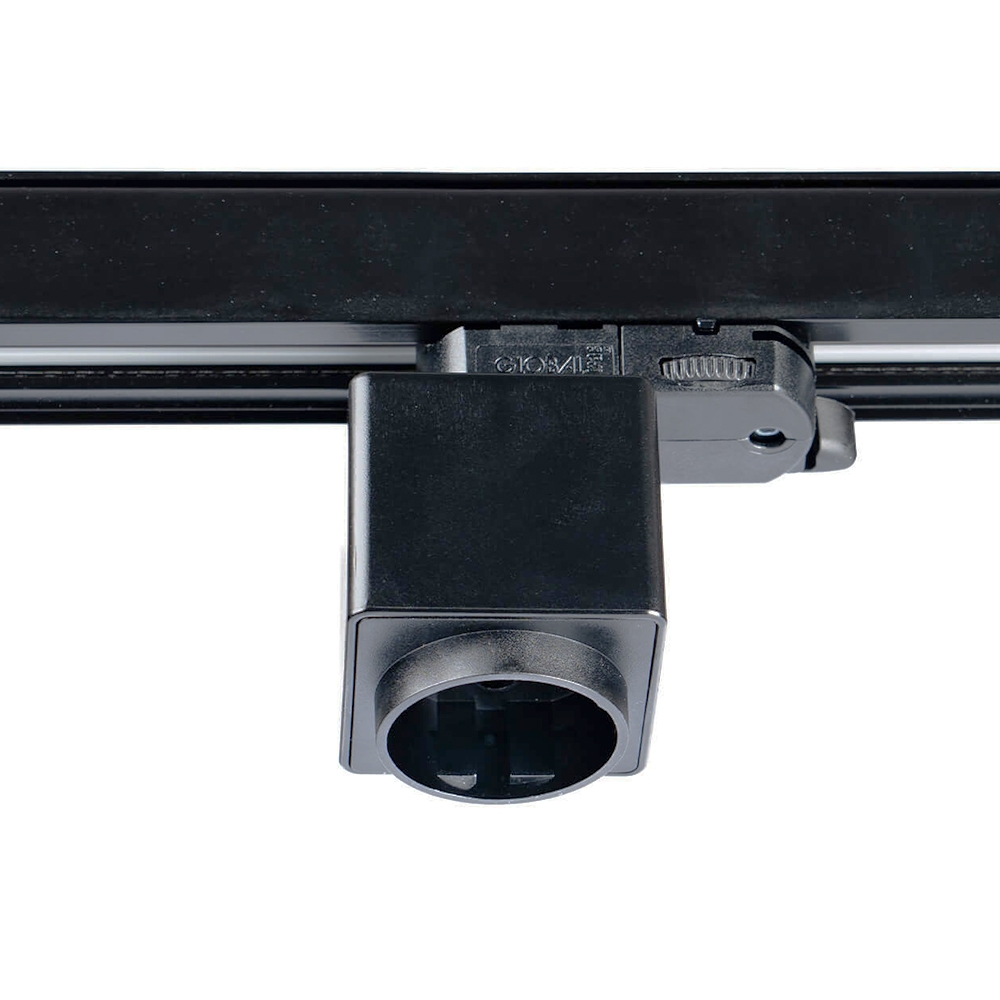 Stopcontact 3 fase railadapter zwart